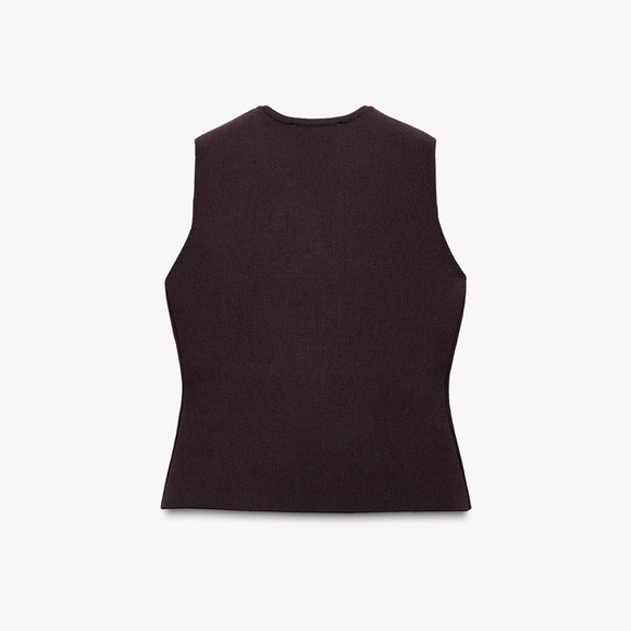 Zara Brown Pleated Maxi Skirt + Brown Vest - Picture 4 of 6